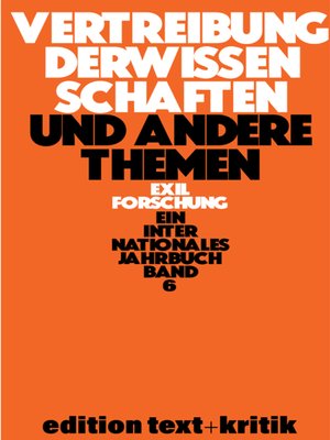 cover image of Vertreibung der Wissenschaften und andere Themen